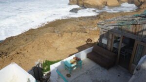 Oceanfront view from Ajarif Fisherman Cabin terrace